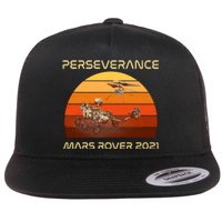 Vintage Retro Perseverance Mars Rover 2021 Flat Bill Trucker Hat