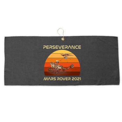 Vintage Retro Perseverance Mars Rover 2021 Large Microfiber Waffle Golf Towel