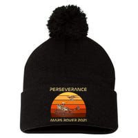 Vintage Retro Perseverance Mars Rover 2021 Pom Pom 12in Knit Beanie