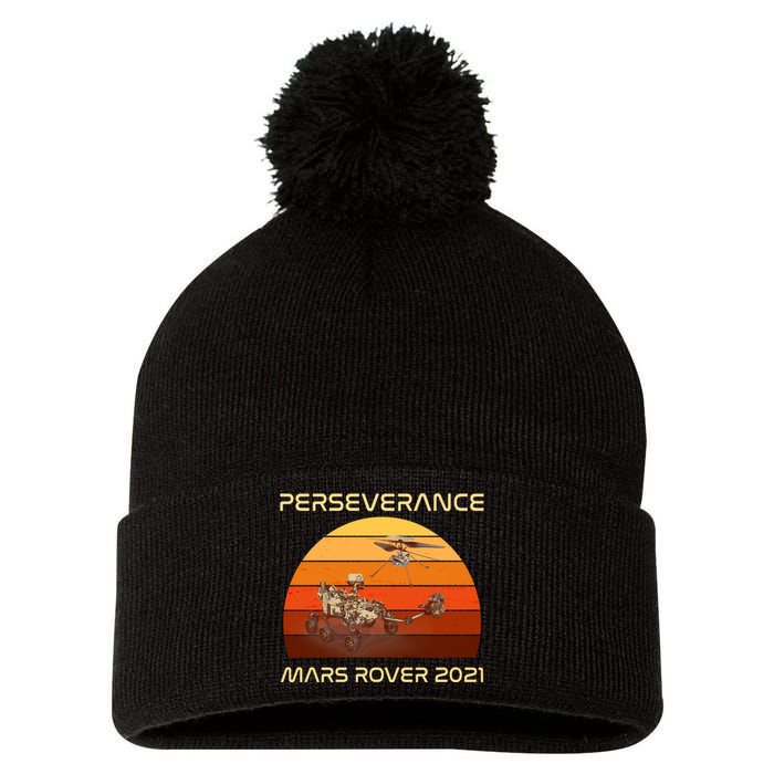 Vintage Retro Perseverance Mars Rover 2021 Pom Pom 12in Knit Beanie