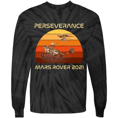 Vintage Retro Perseverance Mars Rover 2021 Tie-Dye Long Sleeve Shirt