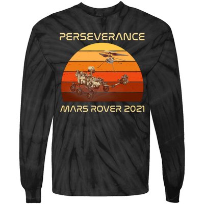 Vintage Retro Perseverance Mars Rover 2021 Tie-Dye Long Sleeve Shirt