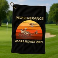 Vintage Retro Perseverance Mars Rover 2021 Golf Towel