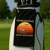 Vintage Retro Perseverance Mars Rover 2021 Golf Towel