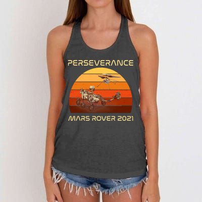 Vintage Retro Perseverance Mars Rover 2021 Women's Knotted Racerback Tank