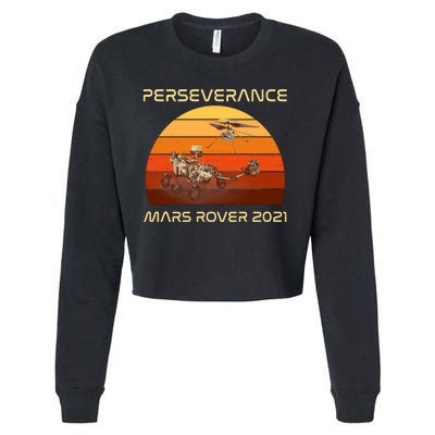 Vintage Retro Perseverance Mars Rover 2021 Cropped Pullover Crew