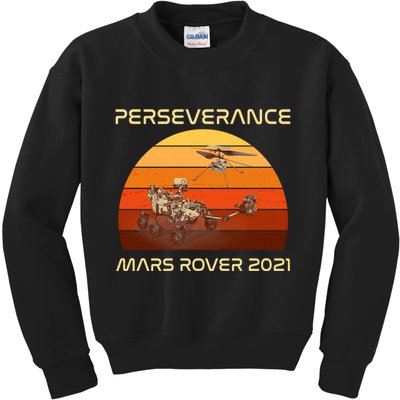 Vintage Retro Perseverance Mars Rover 2021 Kids Sweatshirt