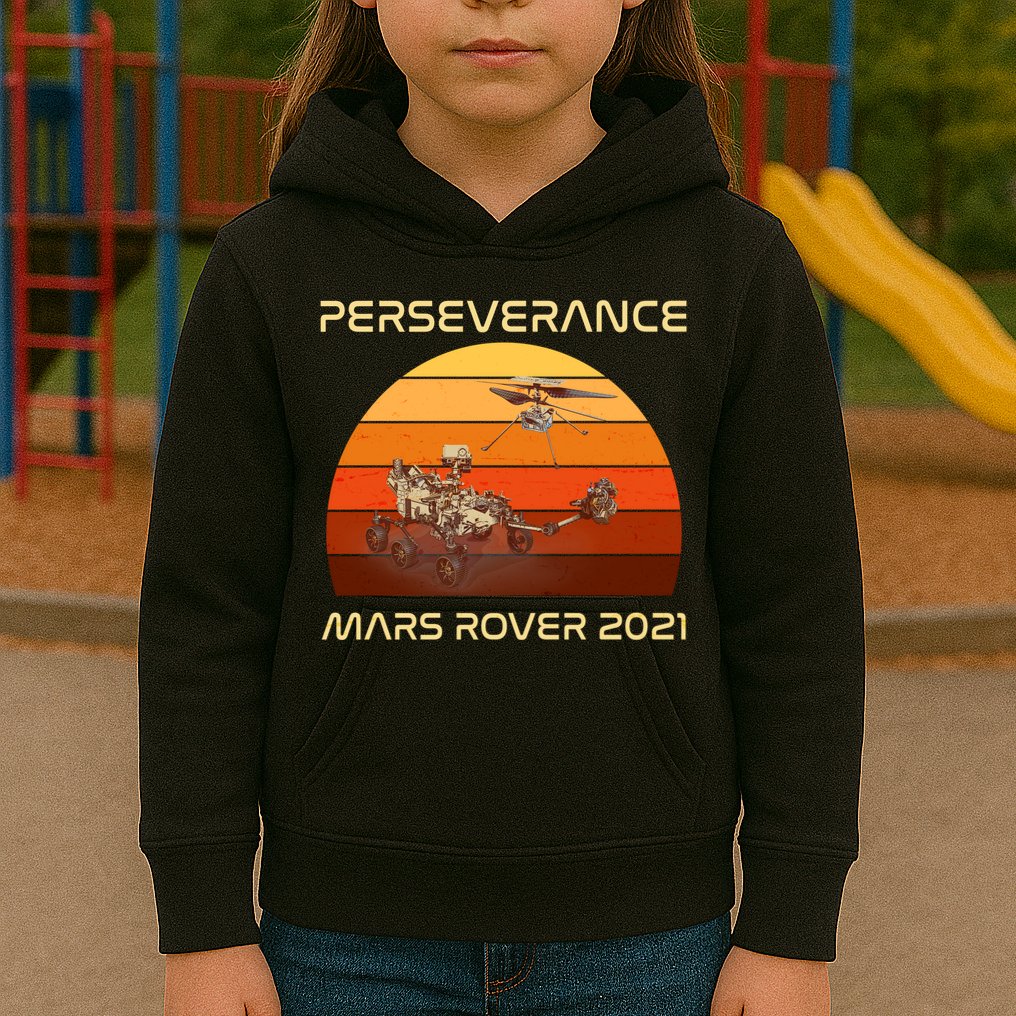 Vintage Retro Perseverance Mars Rover 2021 Kids Hoodie
