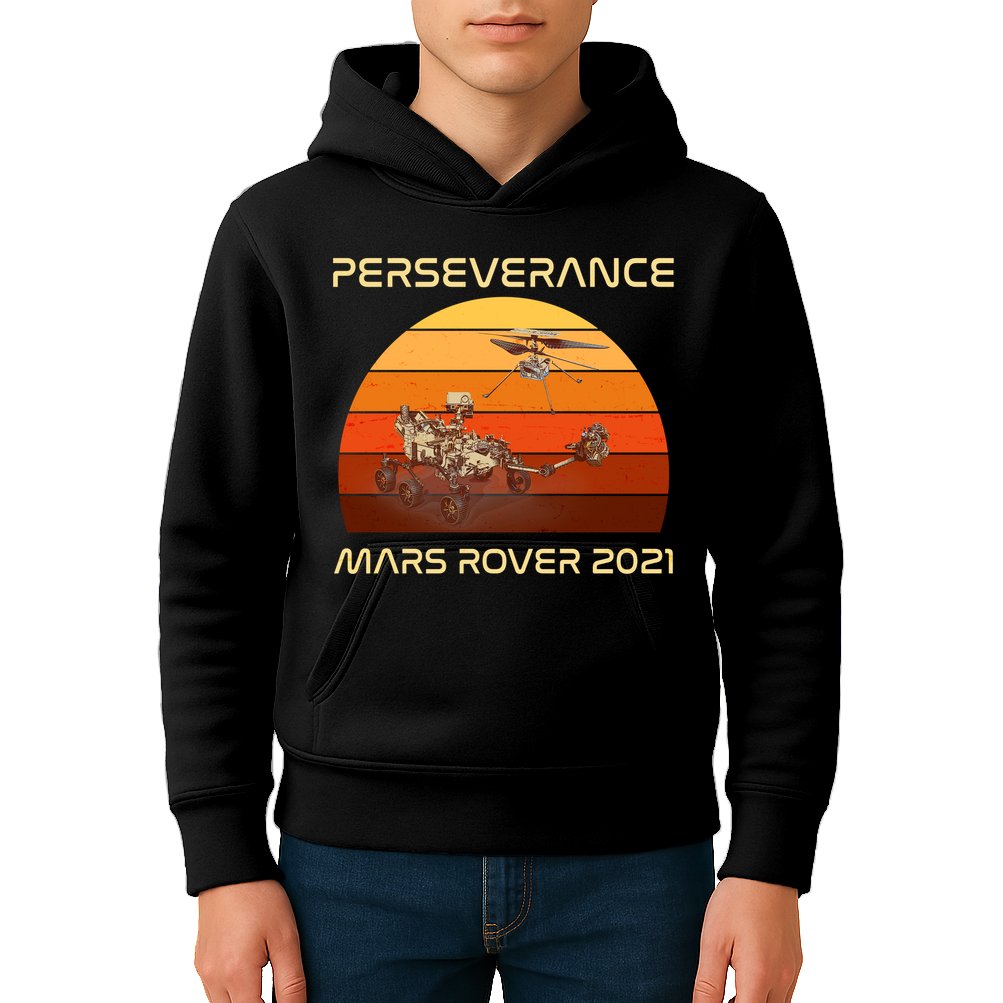 Vintage Retro Perseverance Mars Rover 2021 Kids Hoodie