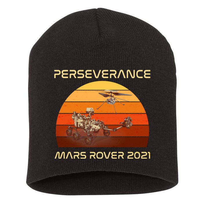 Vintage Retro Perseverance Mars Rover 2021 Short Acrylic Beanie