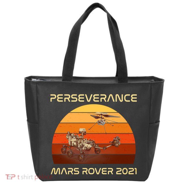 Vintage Retro Perseverance Mars Rover 2021 Zip Tote Bag