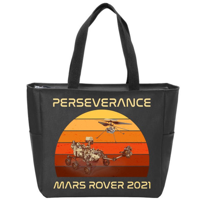 Vintage Retro Perseverance Mars Rover 2021 Zip Tote Bag