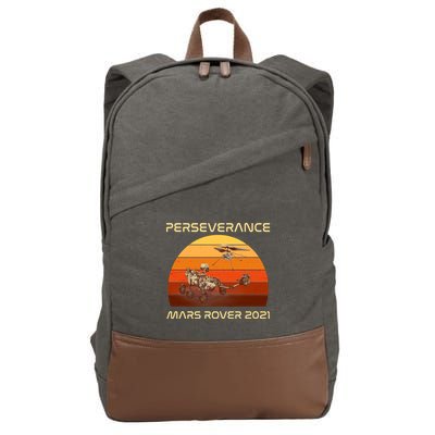 Vintage Retro Perseverance Mars Rover 2021 Cotton Canvas Backpack