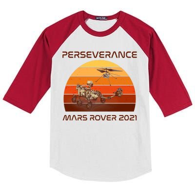 Vintage Retro Perseverance Mars Rover 2021 Kids Colorblock Raglan Jersey