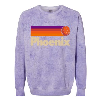 Vintage Retro Phoenix Arizona Basketball Logo Colorblast Crewneck Sweatshirt