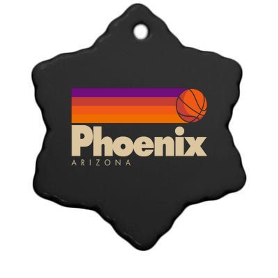 Vintage Retro Phoenix Arizona Basketball Logo Ceramic Star Ornament