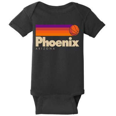Vintage Retro Phoenix Arizona Basketball Logo Baby Bodysuit