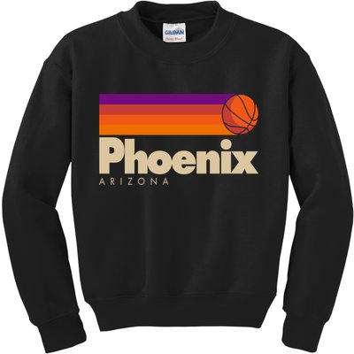 Vintage Retro Phoenix Arizona Basketball Logo Kids Sweatshirt
