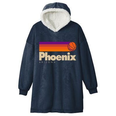 Vintage Retro Phoenix Arizona Basketball Logo Hooded Wearable Blanket