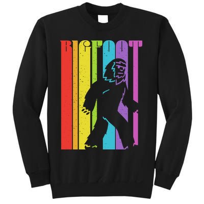 Vintage Retro Rainbow Bigfoot Silhouette Sweatshirt