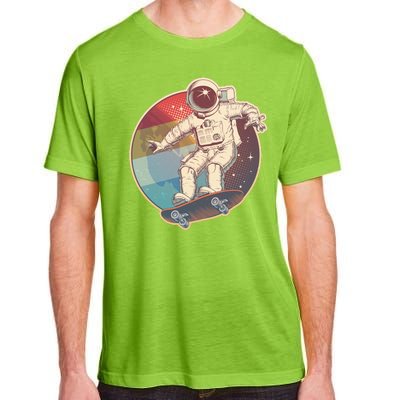 Vintage Retro Skateboarding Astronaut Adult ChromaSoft Performance T-Shirt