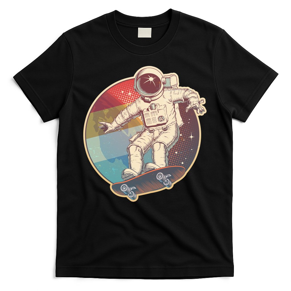 Vintage Retro Skateboarding Astronaut T-Shirt