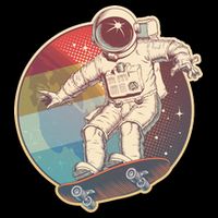 Vintage Retro Skateboarding Astronaut T-Shirt