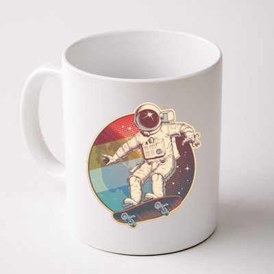 Vintage Retro Skateboarding Astronaut Coffee Mug