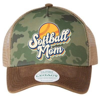 Vintage Retro Softball Mom Legacy Tie Dye Trucker Hat