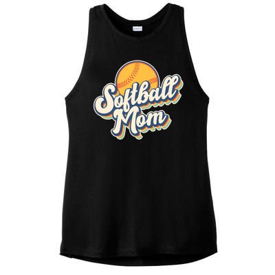 Vintage Retro Softball Mom Ladies PosiCharge Tri-Blend Wicking Tank