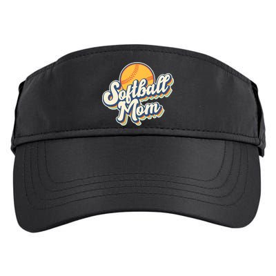 Vintage Retro Softball Mom Adult Drive Performance Visor