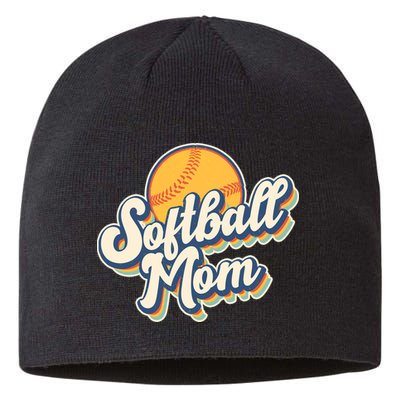 Vintage Retro Softball Mom Sustainable Beanie
