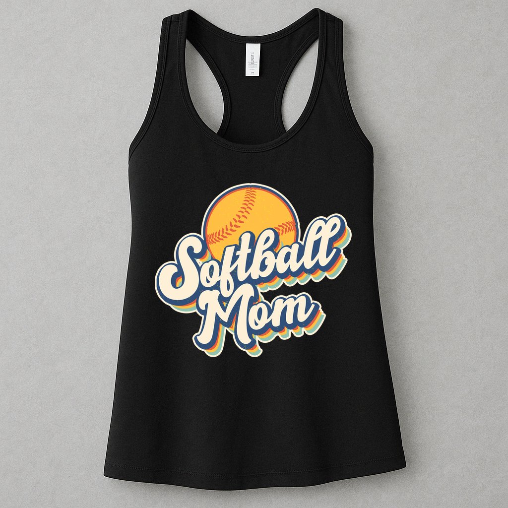 Vintage Retro Softball Mom Womens Tank Top