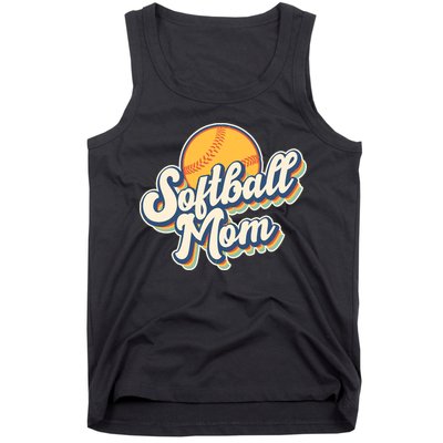 Vintage Retro Softball Mom Tank Top