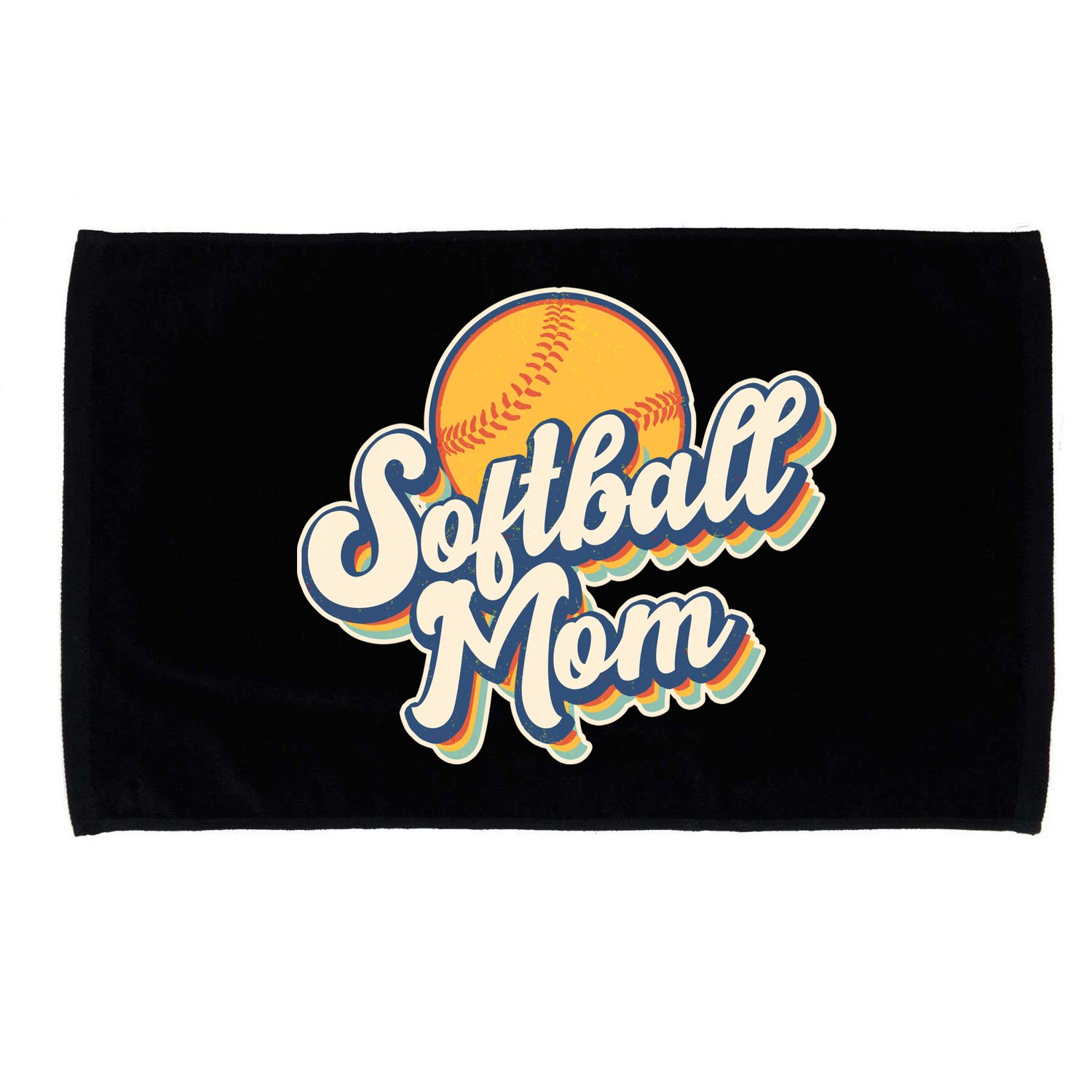 Vintage Retro Softball Mom Microfiber Hand Towel