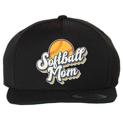 Vintage Retro Softball Mom Wool Snapback Cap