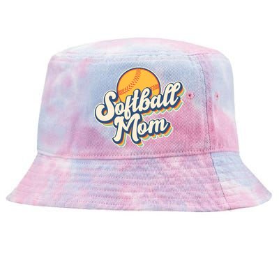 Vintage Retro Softball Mom Tie-Dyed Bucket Hat