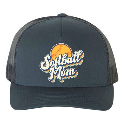 Vintage Retro Softball Mom Yupoong Adult 5-Panel Trucker Hat