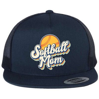 Vintage Retro Softball Mom Flat Bill Trucker Hat