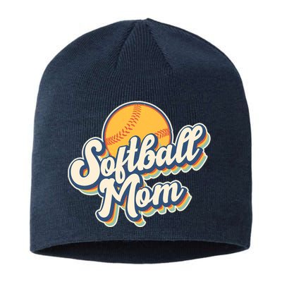 Vintage Retro Softball Mom Sustainable Beanie