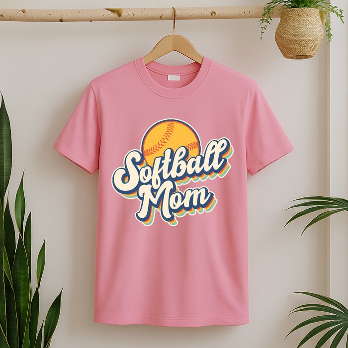 Vintage Retro Softball Mom T-Shirt