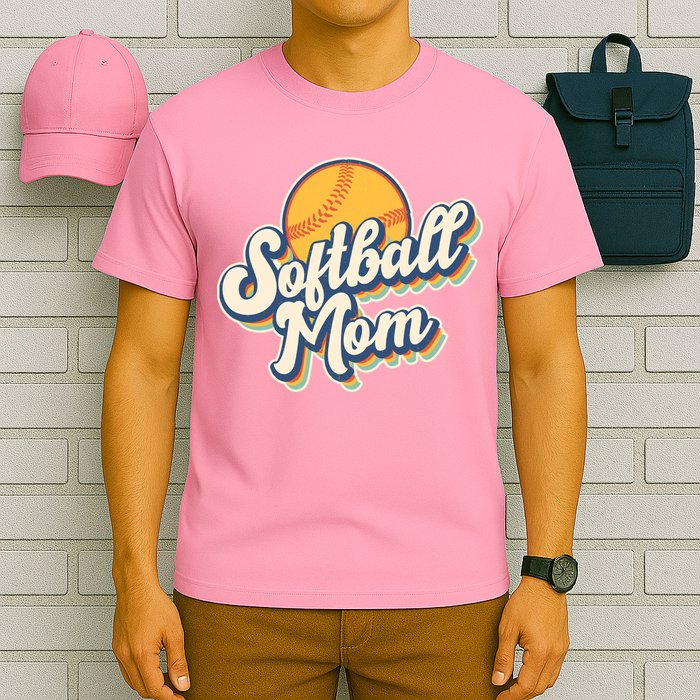 Vintage Retro Softball Mom T-Shirt