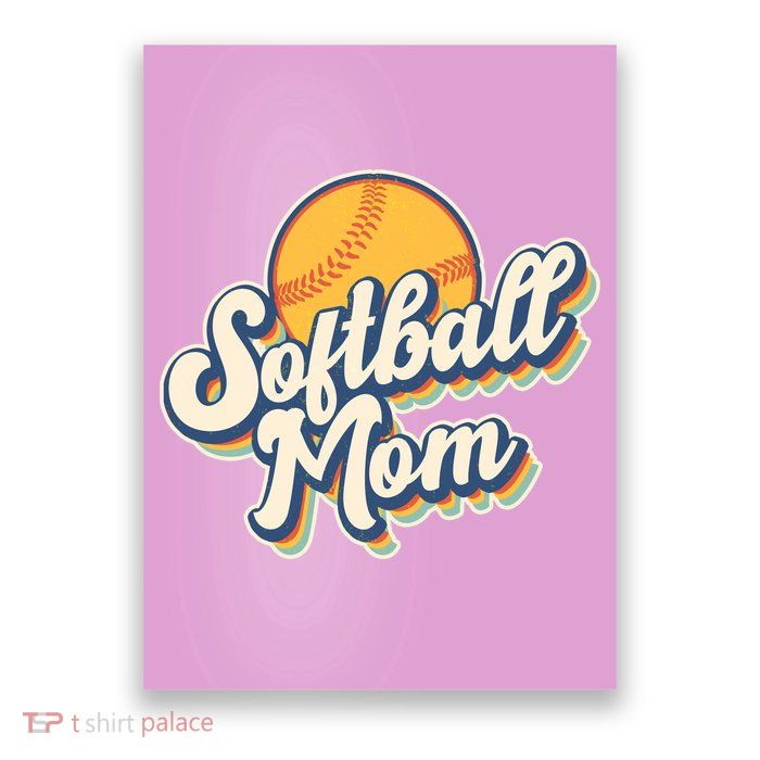 Vintage Retro Softball Mom Poster