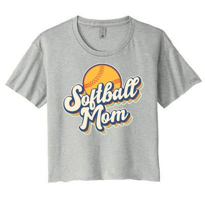 Vintage Retro Softball Mom Women's Crop Top Tee