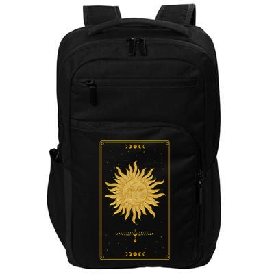 Vintage Retro Sun and Moon Tarot Card Impact Tech Backpack
