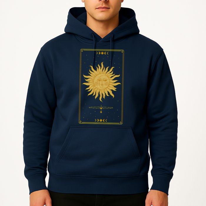 Vintage Retro Sun and Moon Tarot Card Hoodie