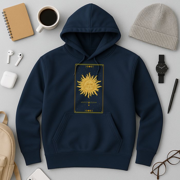 Vintage Retro Sun and Moon Tarot Card Hoodie