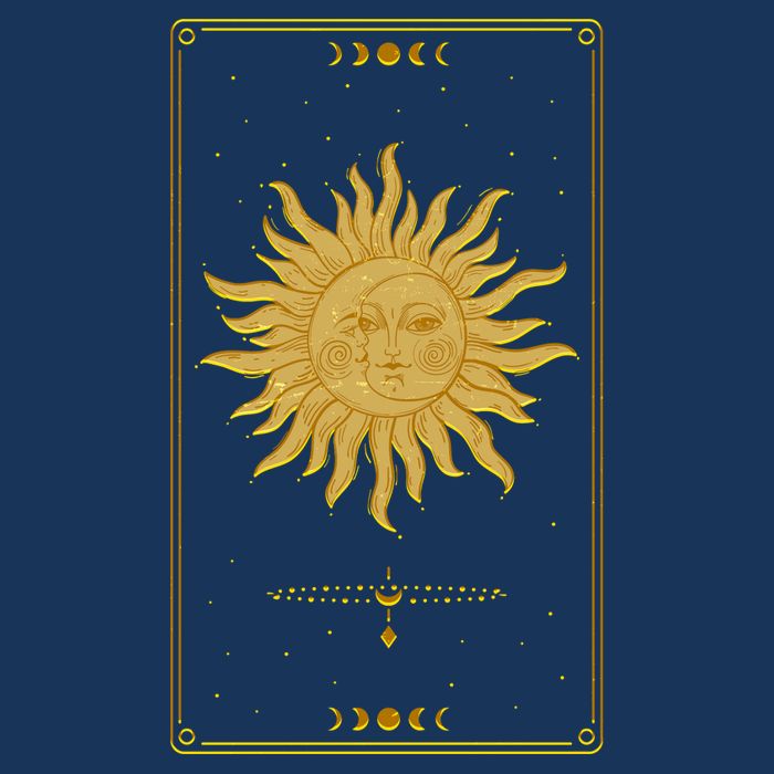 Vintage Retro Sun and Moon Tarot Card Hoodie