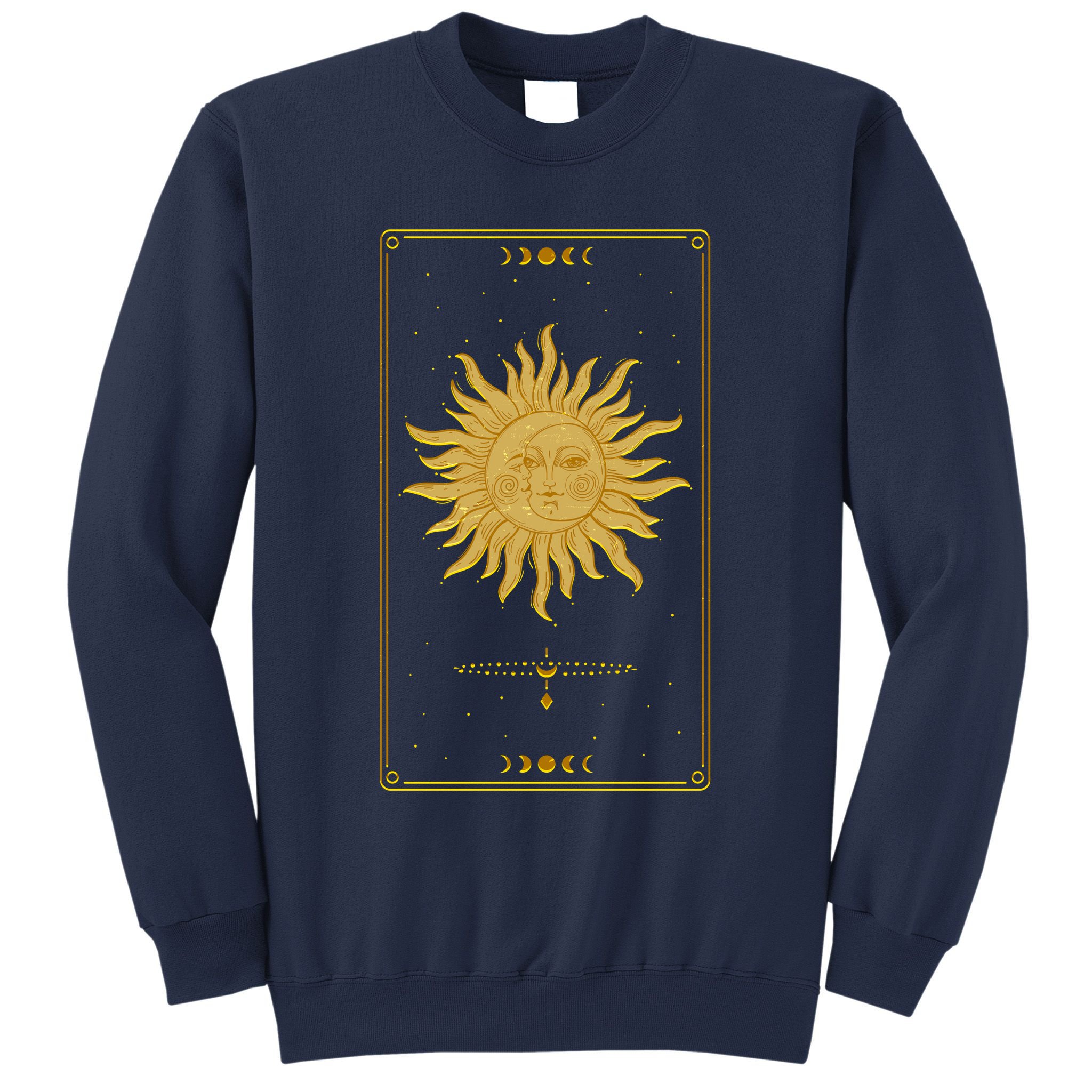 Vintage Retro Sun and Moon Tarot Card Sweatshirt