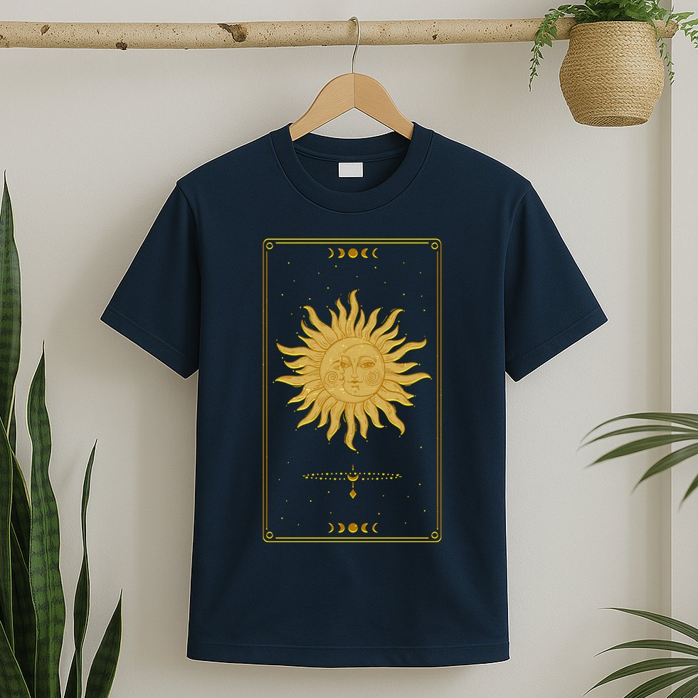 Vintage Retro Sun and Moon Tarot Card T-Shirt